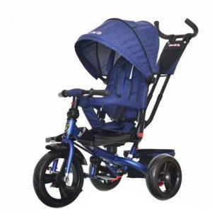 Tricicleta cu scaun reversibil Jolly Kids JK5099, 6-36 luni, cu pozitie de somn, maner reglabil si reversibil