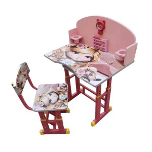 Set birou Jolly Kids KT0023 70 x 49 x 95 cm si scaunel 29 x 34 x 70 cm, pentru copii, inaltime reglabila