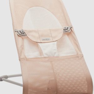 Balansoar BabyBjorn Balance Soft, culoare roz perlat/alb, material mesh