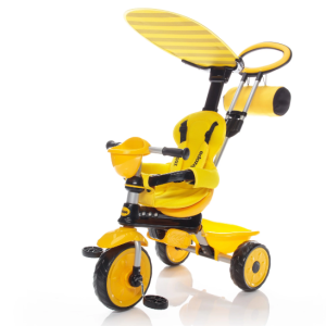Tricicleta reglabila 4 in 1 Zopa ZooGo Bee, varsta 18 luni-6 ani, culoare galben